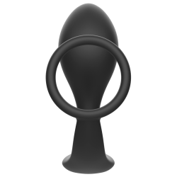 Addicted Toys - Plug Anal Avec Anneau En Silicone Noir